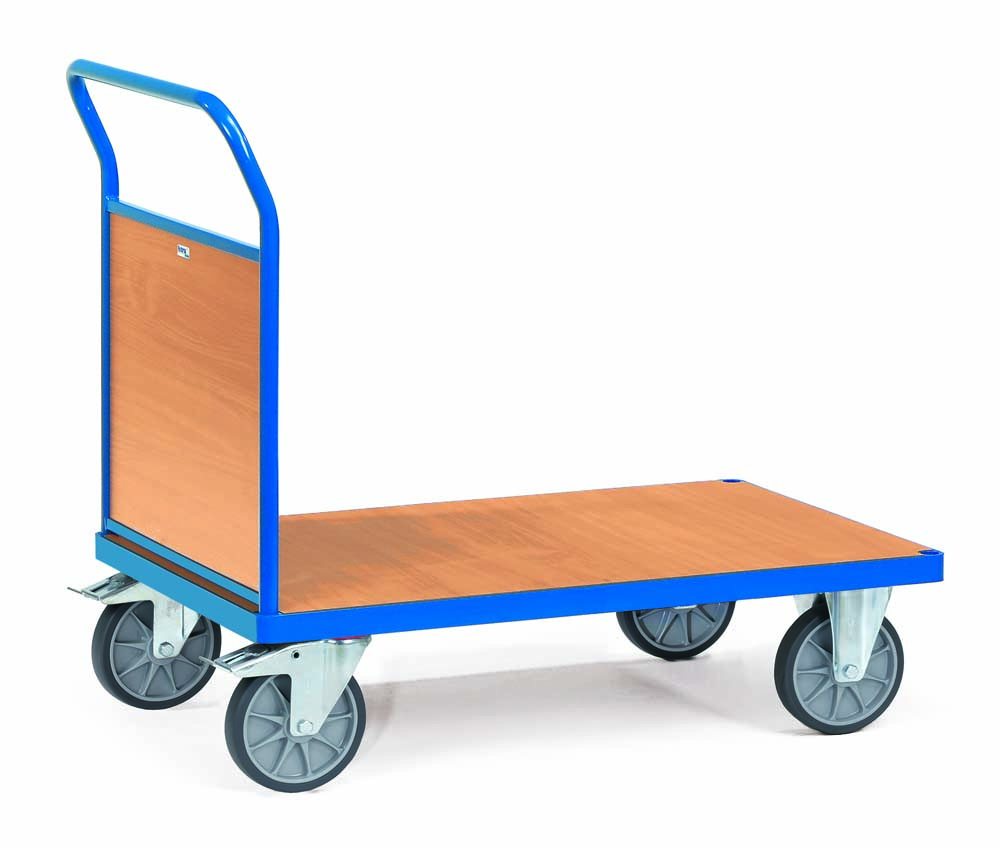 Stirnwandwagen mit Stirnwand aus Holzwerkstoffplatte und 100 x 70 cm Ladefläche Stirnwandwagen mit Stirnwand aus Holzwerkstoffplatte und 100 x 70 cm Ladefläche