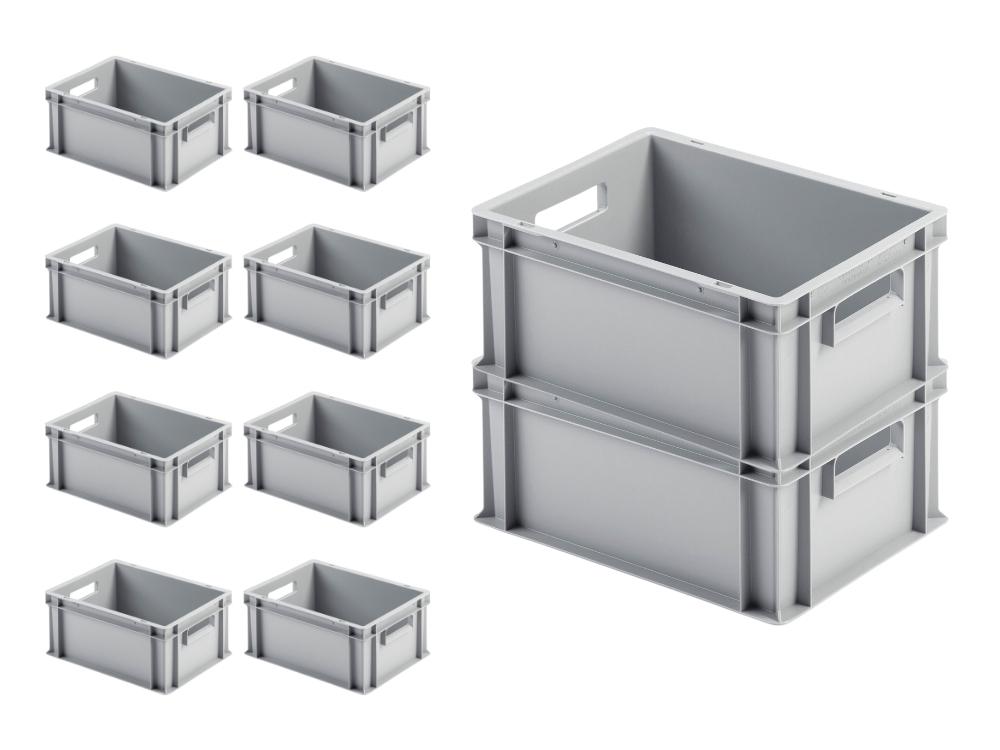 Eurobox Conteneur 60x40x17 Cm - Empilable, 35 L, Polypropylène, Couleur Argenté, Fabriqué En Allemagne